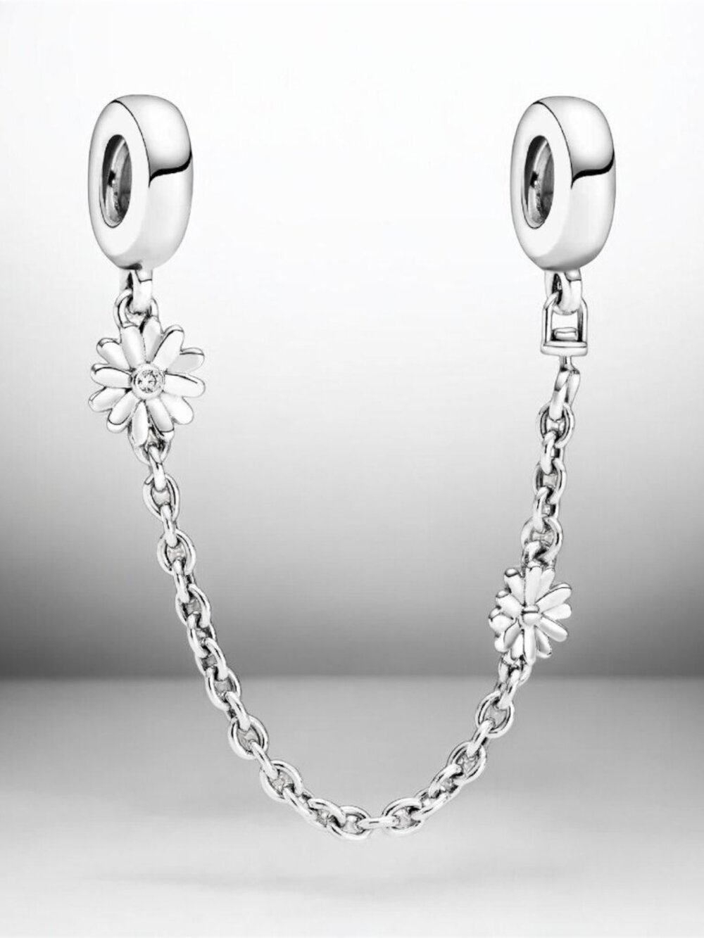 NEW Authentic PANDORA Bracelet Safety Chain Charm Daisy Flower #798764C01